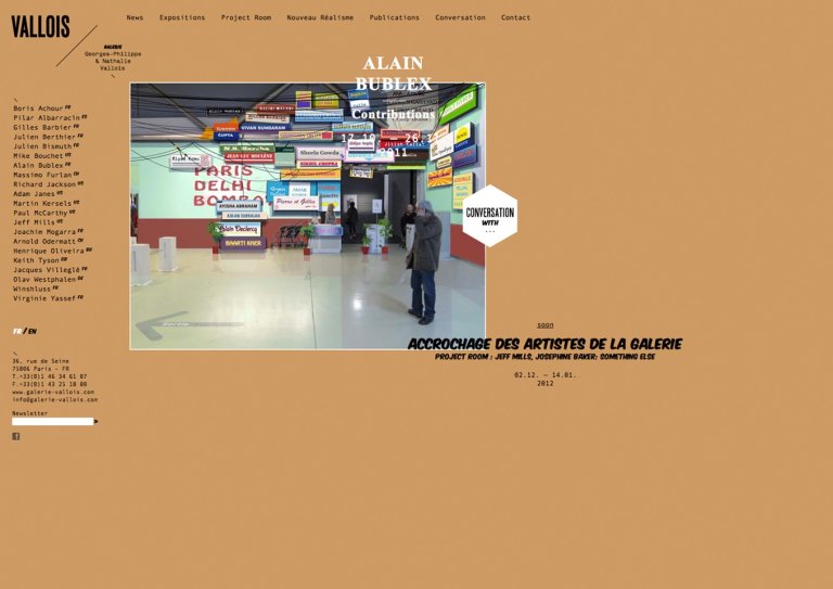 Galerie Georges-Philippe et Nathalie Vallois — website
